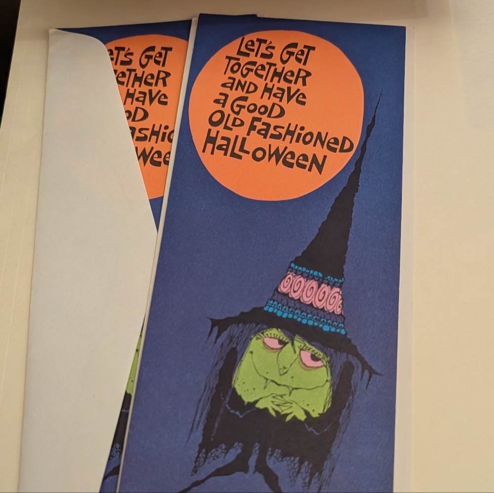 Vintage Halloween Witch Card